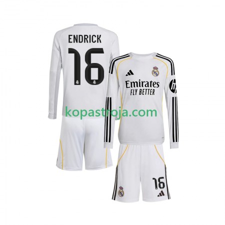 Billiga Fotbollströjor Real Madrid Endrick 16 Barn Hemma tröja 2025/26 Långärmad